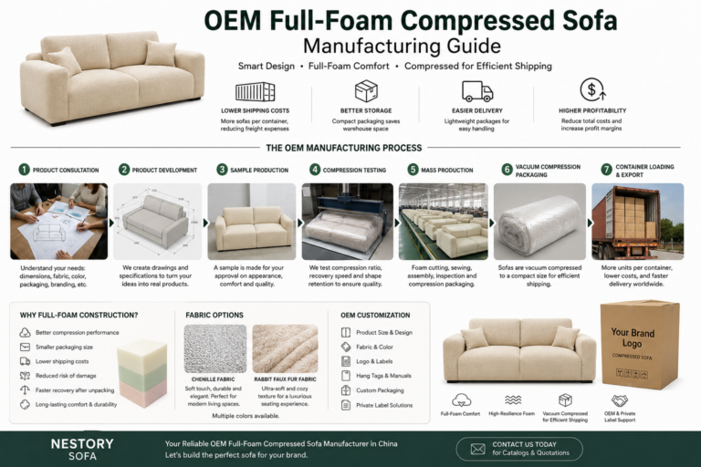 Read more about the article OEM Full-Foam Compressed Sofa Manufacturing Guide: Everything Furniture Brands Need to Know